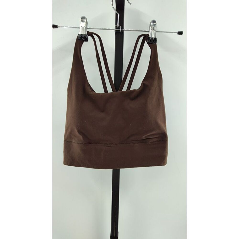 Quince Women Power-Up Long Line Strappy Sports Bra Brown M